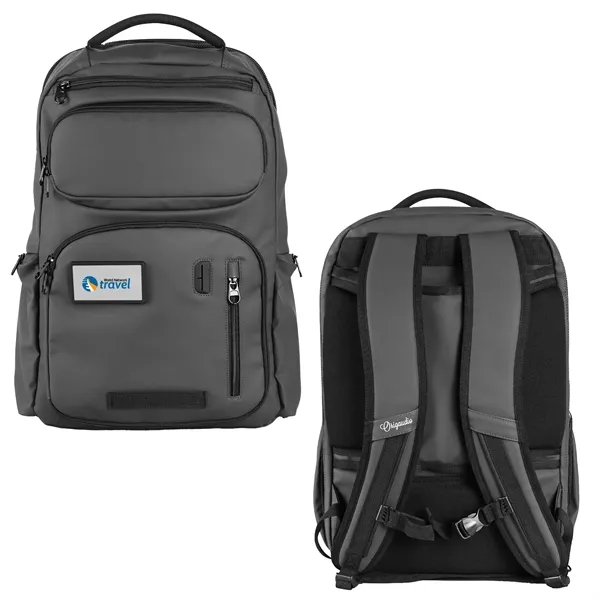 Recycled material backpack with 15 pockets, dual bottle holders, USB port,... from ASI 61966 HPG / OrigAudio