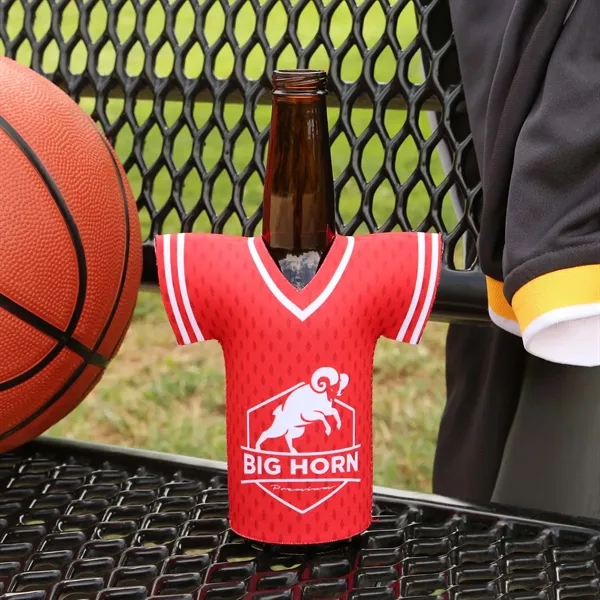 Keep drinks cold with Full Color Reversible Jersey Neoprene Bottle Cooler... from ASI 61966 HPG / HPG Gold Best Promotions USA