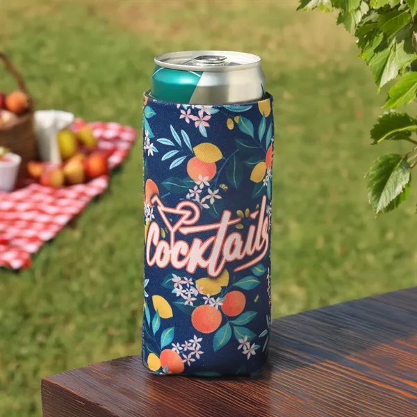 Keep drinks cold with Full Color Reversible Slim Neoprene Can Cooler... from ASI 61966 HPG / HPG Gold Best Promotions USA