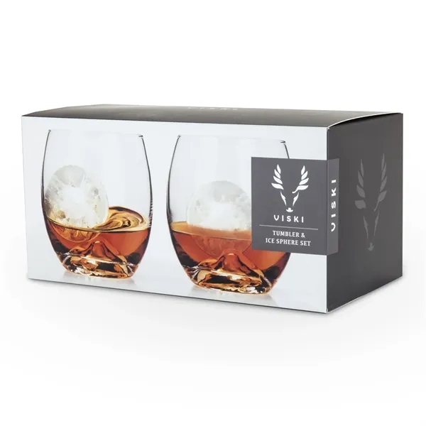 Each set includes two crystal tumblers and two silicone ice molds.... from ASI 61966 HPG / HPG Gold Beacon Premium Brands