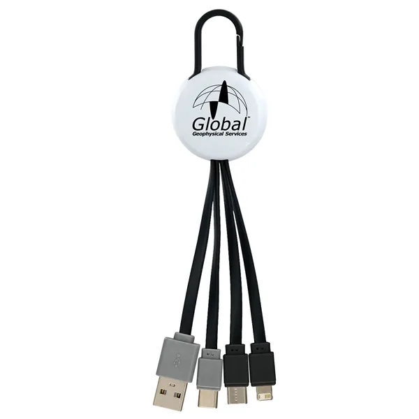 WHITE COLORFUL CLIP DUAL INPUT 3 IN 1 CHARGING CABLE... from ASI 30208 A P Specialties / AP Specialties
