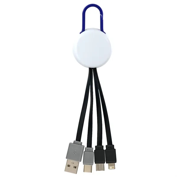 WHITE COLORFUL CLIP DUAL INPUT 3 IN 1 CHARGING CABLE... from ASI 30208 A P Specialties / AP Specialties