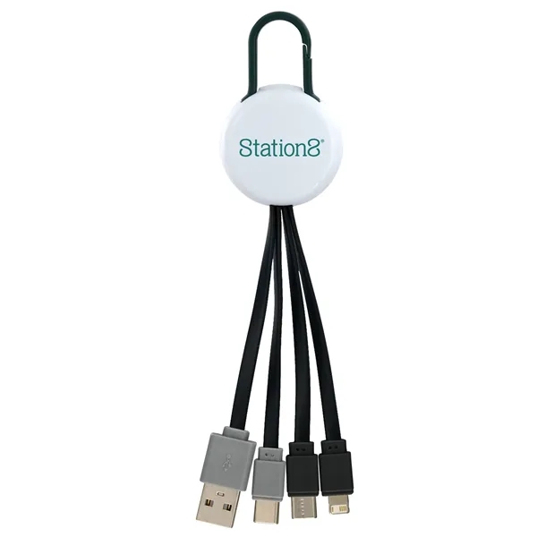 WHITE COLORFUL CLIP DUAL INPUT 3 IN 1 CHARGING CABLE... from ASI 30208 A P Specialties / AP Specialties