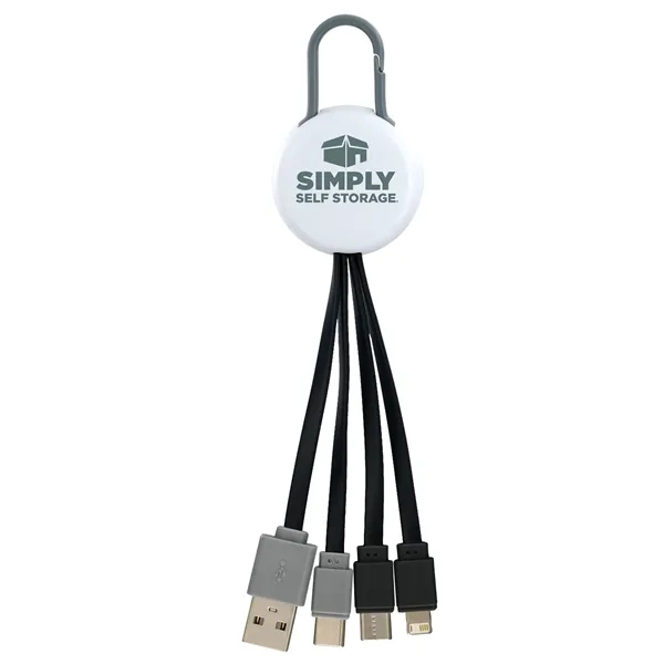 WHITE COLORFUL CLIP DUAL INPUT 3 IN 1 CHARGING CABLE... from ASI 30208 A P Specialties / AP Specialties