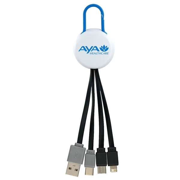 WHITE COLORFUL CLIP DUAL INPUT 3 IN 1 CHARGING CABLE... from ASI 30208 A P Specialties / AP Specialties