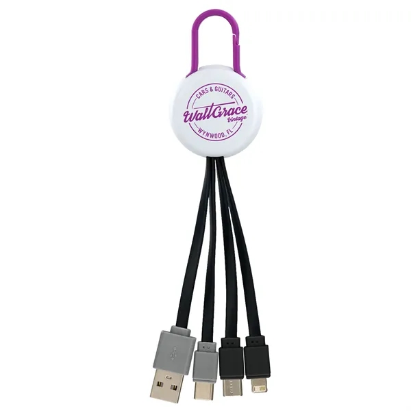 WHITE COLORFUL CLIP DUAL INPUT 3 IN 1 CHARGING CABLE... from ASI 30208 A P Specialties / AP Specialties