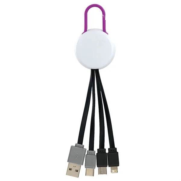 WHITE COLORFUL CLIP DUAL INPUT 3 IN 1 CHARGING CABLE... from ASI 30208 A P Specialties / AP Specialties