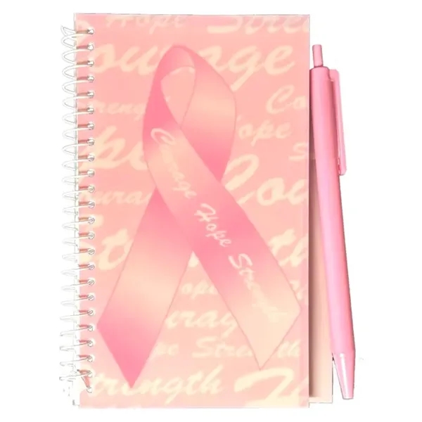 Spiral Notepad Courage, Hope, Strength Cancer Awareness Spiral Notepad with Pen... from ASI 57713 Glow Promotions / Glow Promotions