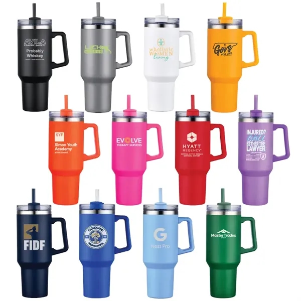 40 oz. vacuum insulated travel mug made of stainless steel with... from ASI 57655 STOPNGO Line