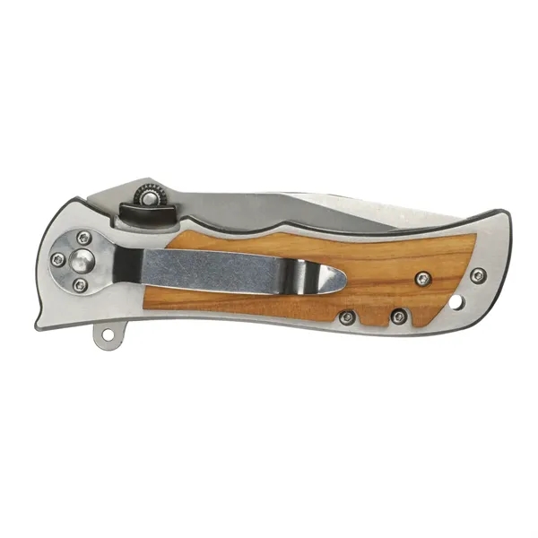 Hunter's knife with deluxe 3 1/2" blade, wooden handle... from ASI 57655 STOPNGO Line