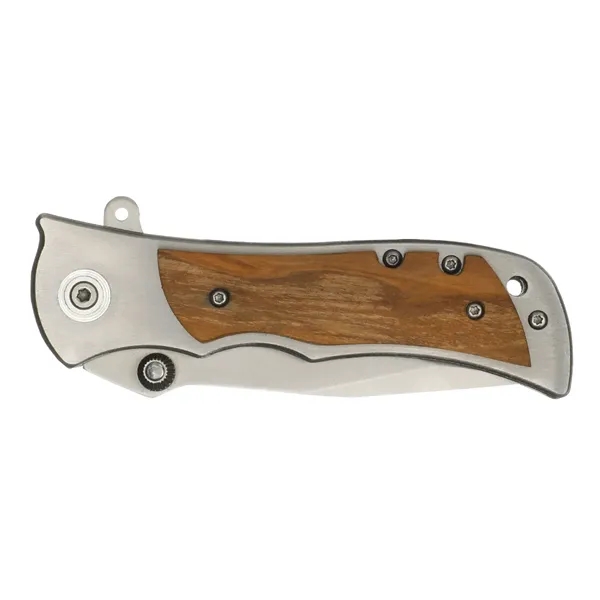 Hunter's knife with deluxe 3 1/2" blade, wooden handle... from ASI 57655 STOPNGO Line