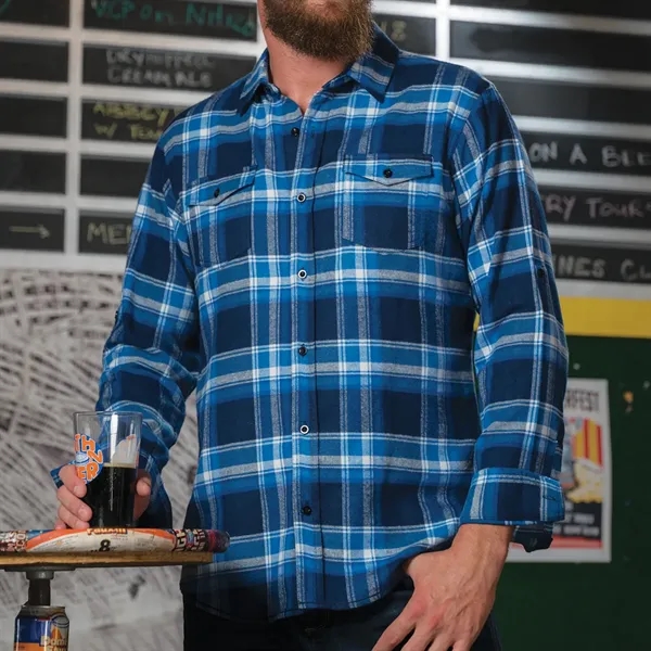 Men's plaid flannel shirt with two chest pockets, button pocket flaps,... from ASI 61125 Hit Promotional Products