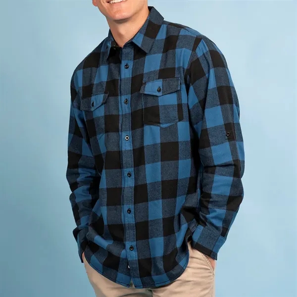 Men's plaid flannel shirt with two chest pockets, button pocket flaps,... from ASI 61125 Hit Promotional Products