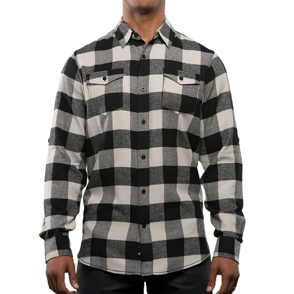 Men's plaid flannel shirt with two chest pockets, button pocket flaps,... from ASI 61125 Hit Promotional Products