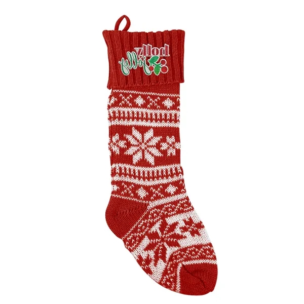 Holiday stocking with a festive snowflake design.... from ASI 61125 Hit Promotional Products / Hit®