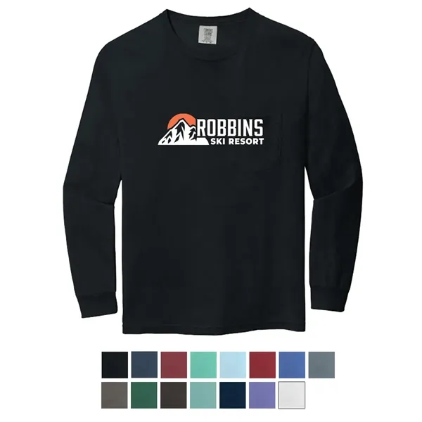 Garment dyed, long-sleeve pocket t-shirt.... from ASI 61125 Hit Promotional Products / Hit®
