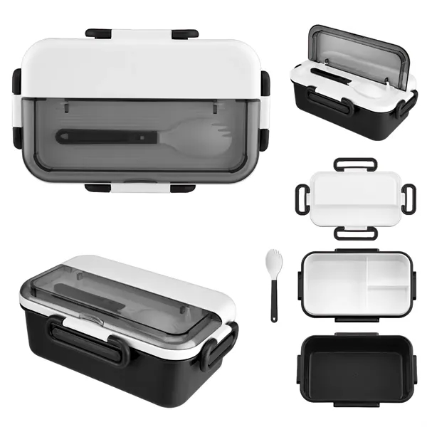 Bento box with spork and lid with side clips.... from ASI 61125 Hit Promotional Products / Hit®
