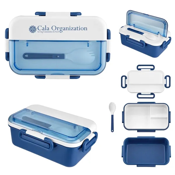 Bento box with spork and lid with side clips.... from ASI 61125 Hit Promotional Products / Hit®