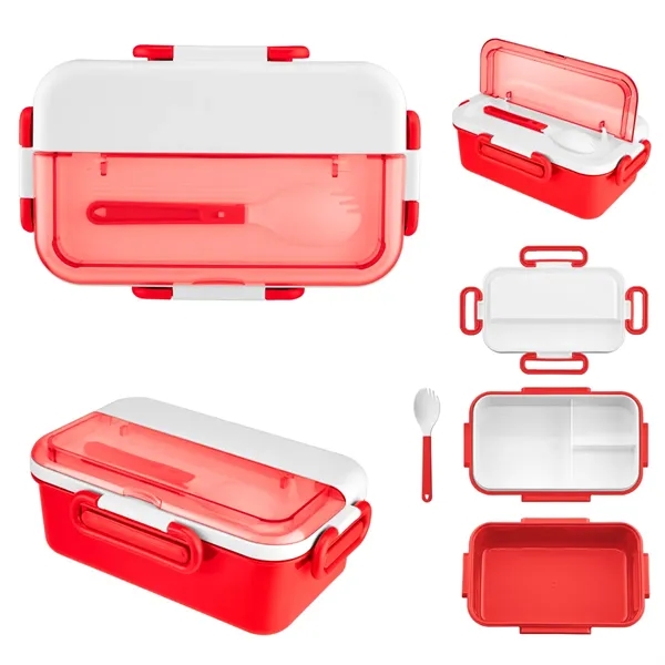 Bento box with spork and lid with side clips.... from ASI 61125 Hit Promotional Products / Hit®