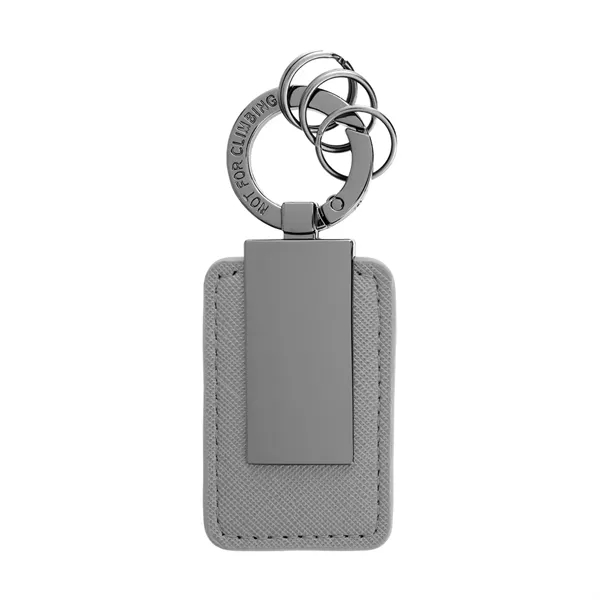 Key tag with carabiner clip attachment and 3 mini split ring... from ASI 61125 Hit Promotional Products / Hit®