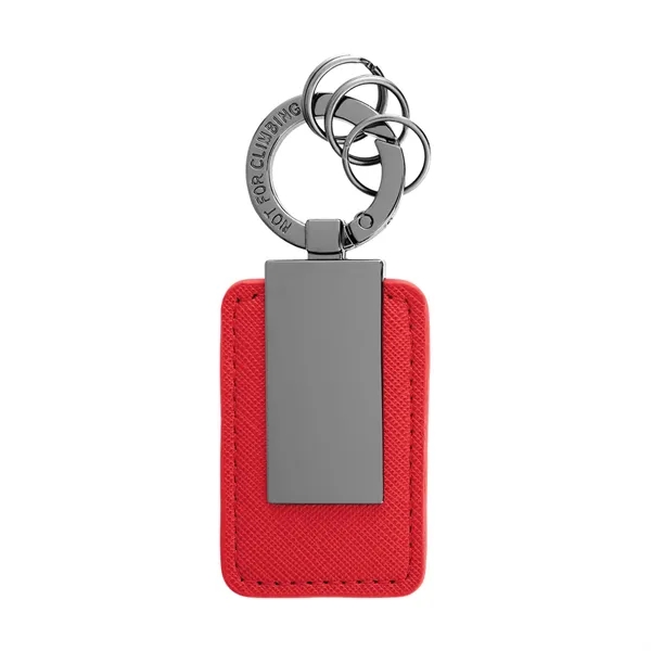 Key tag with carabiner clip attachment and 3 mini split ring... from ASI 61125 Hit Promotional Products / Hit®