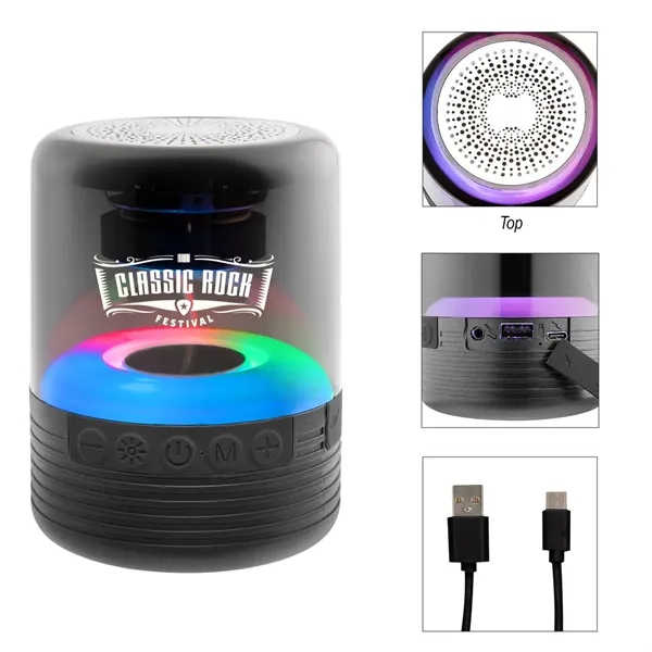 Wireless Bluetooth speaker with multi-color LED lights.... from ASI 61125 Hit Promotional Products / Hit®