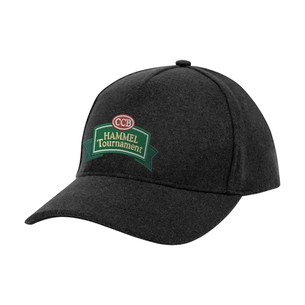 Five panel wool cap with adjustable self-material strap with sliding buckle.... from ASI 61125 Hit Promotional Products / Hit®