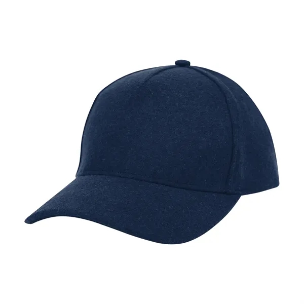 Five panel wool cap with adjustable self-material strap with sliding buckle.... from ASI 61125 Hit Promotional Products / Hit®