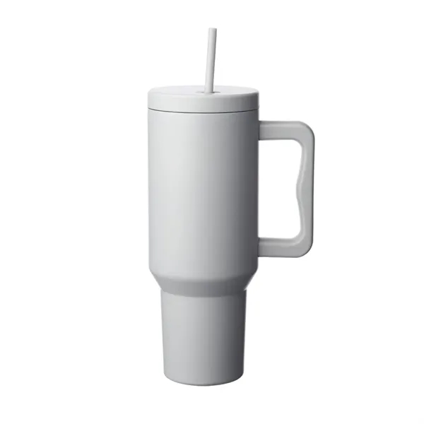 Stainless steel tumbler with handle and straw, 40 oz. plus 1... from ASI 37218 Athena Promo (tm)