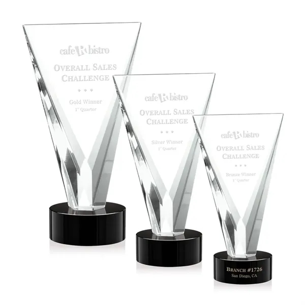 The beautifully tapered Mustico Optical Crystal award emerges from a solid... from ASI 84592 St Regis Group / St Regis