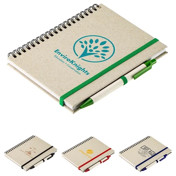 Fragrant Grass Recycled Spiral Notebook with Pen... from ASI 36730 Ariel Premium Supply Inc