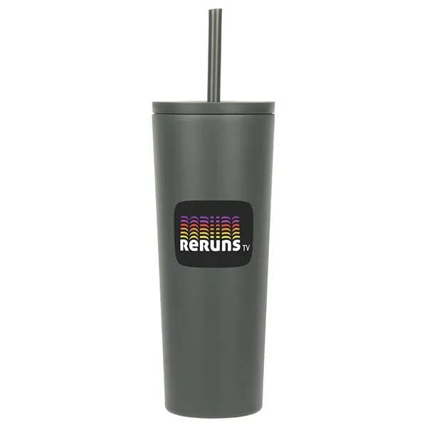 24 oz Vacuum Insulated Stainless Steel Tumbler with Straw... from ASI 36730 Ariel Premium Supply Inc