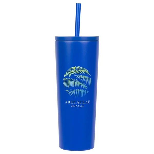 24 oz Vacuum Insulated Stainless Steel Tumbler with Straw... from ASI 36730 Ariel Premium Supply Inc