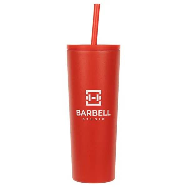 24 oz Vacuum Insulated Stainless Steel Tumbler with Straw... from ASI 36730 Ariel Premium Supply Inc