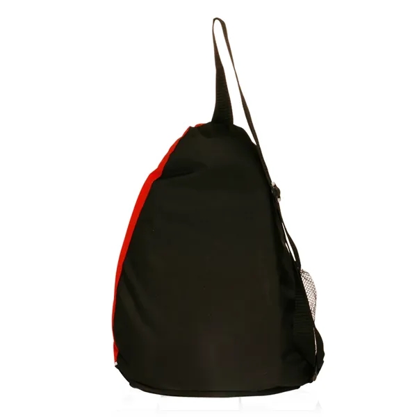 Two-tone sling backpack with side mesh pocket plus 1 color silkscreen... from ASI 37218 Athena Promo (tm)