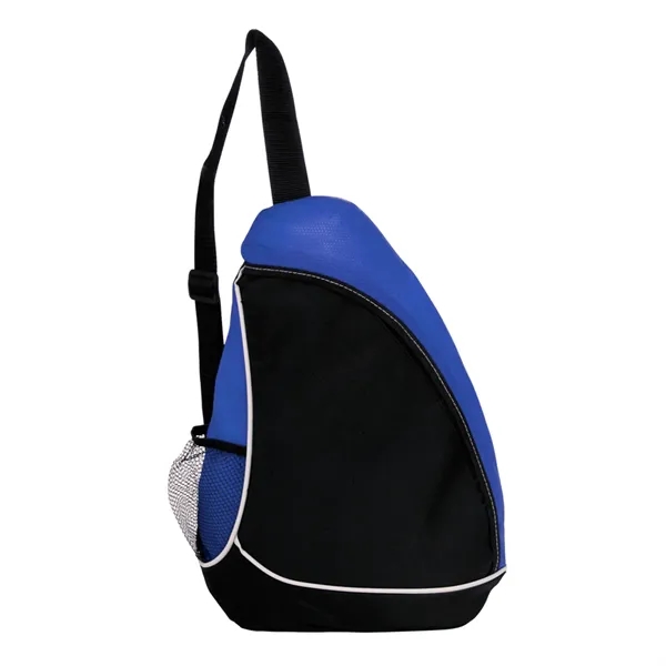 Two-tone sling backpack with side mesh pocket plus 1 color silkscreen... from ASI 37218 Athena Promo (tm)