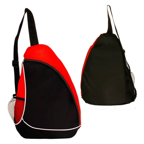 Two-tone sling backpack with side mesh pocket plus 1 color silkscreen... from ASI 37218 Athena Promo (tm)