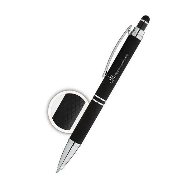 Soft touch stylus pen featuring durable aluminum construction, click-to-write action, and... from ASI 90859 Tempo Industries Inc / Tempoline