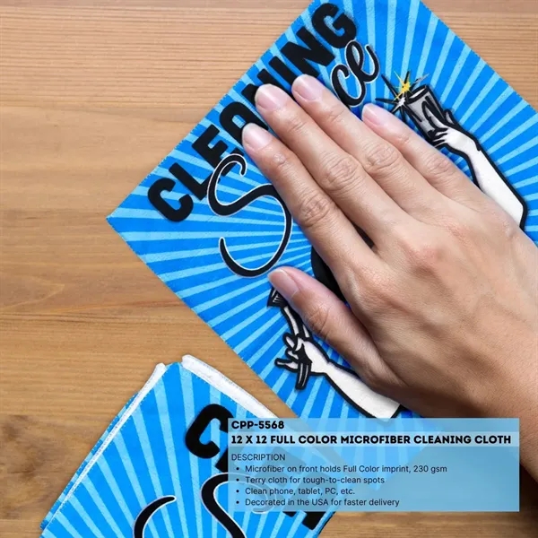 12x12 Full Color Microfiber Cleaning Cloth... from ASI 30208 A P Specialties / AP Specialties