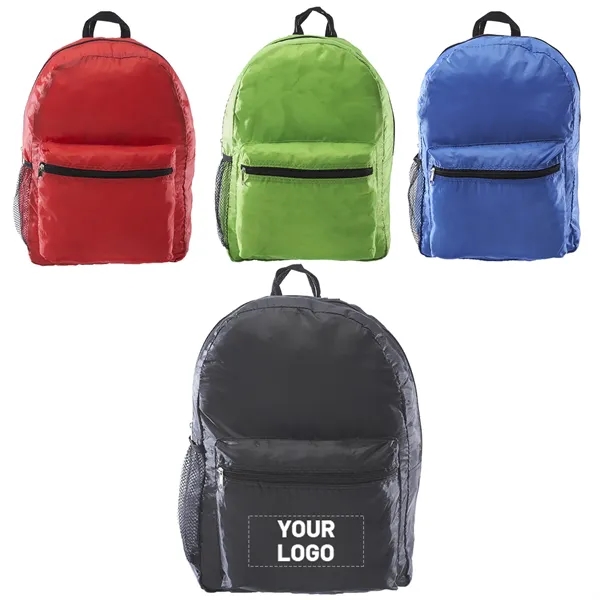 Polyester backpack with side mesh pocket plus 1 color silkscreen imprint... from ASI 37218 Athena Promo (tm)