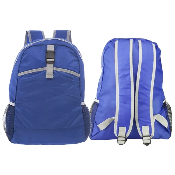 Foldable lightweight backpack with two side mesh pockets plus 1 color... from ASI 37218 Athena Promo (tm)
