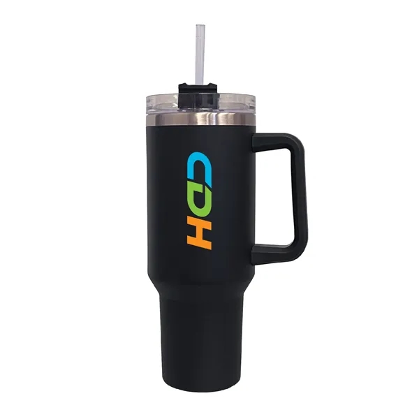 40 oz stainless mug bottle w-handle lid straw... from ASI 39820 Opusline (Benmex) / Opus Line