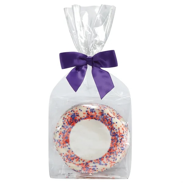 Gift bag of 3 sugar cookies with corporate colored nonpareil sprinkles.... from ASI 71685 Midnite Snax®
