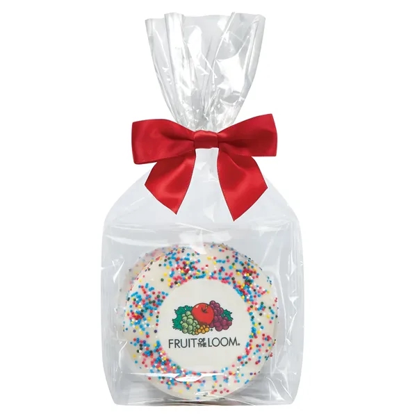 Gift bag of 3 sugar cookies with Rainbow Nonpareil Sprinkles... from ASI 71685 Midnite Snax®
