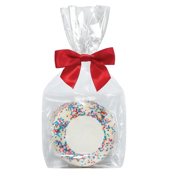 Gift bag of 3 sugar cookies with Rainbow Nonpareil Sprinkles... from ASI 71685 Midnite Snax®