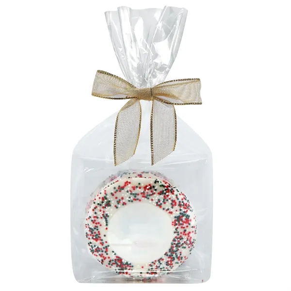 Gift bag of 3 sugar cookies with Holiday Nonpareil Sprinkles... from ASI 71685 Midnite Snax®
