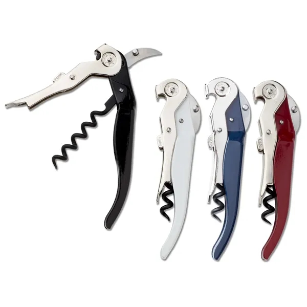 Spring-loaded, waiter's corkscrew that features a hinged first lever.... from ASI 55450 Franmara Inc