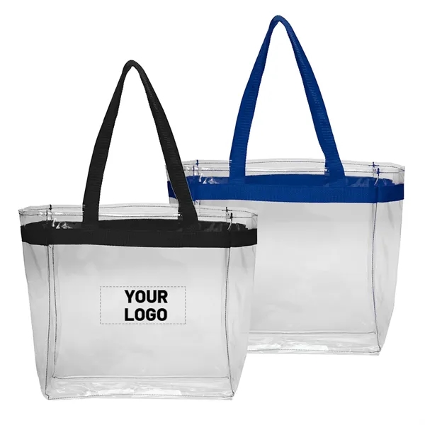 Clear PVC tote bag with color handles plus 1 color silkscreen... from ASI 37218 Athena Promo (tm)