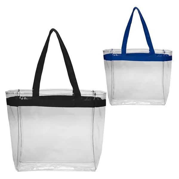 Clear PVC tote bag with color handles plus 1 color silkscreen... from ASI 37218 Athena Promo (tm)