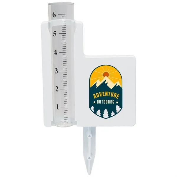 5 5/8" W x 10" H white plastic rain gauge made... from ASI 61966 HPG / Beacon Promotions